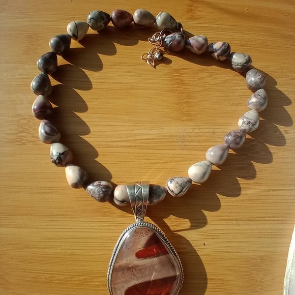 Jay King DTR mine finds Jasper necklace large pendant 925 Stunning - Picture 12 of 16